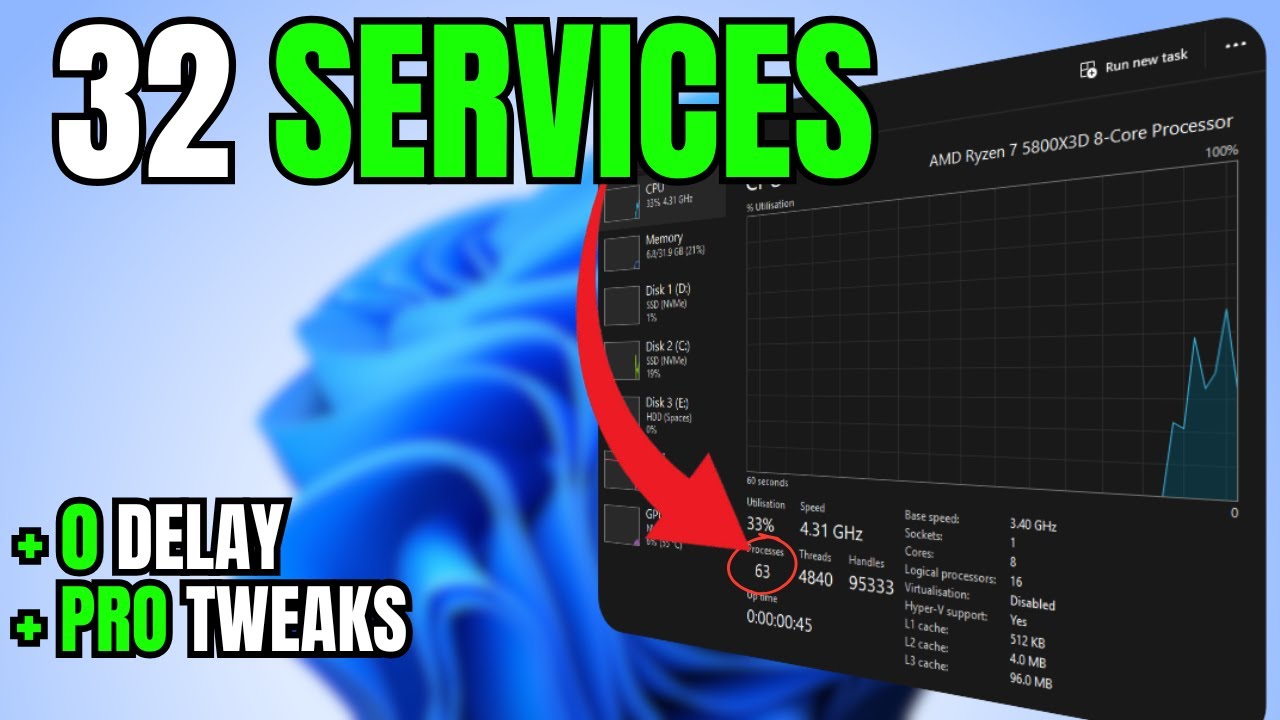 32 Windows Services to DISABLE for MAXIMUM Performance (2025 Update)