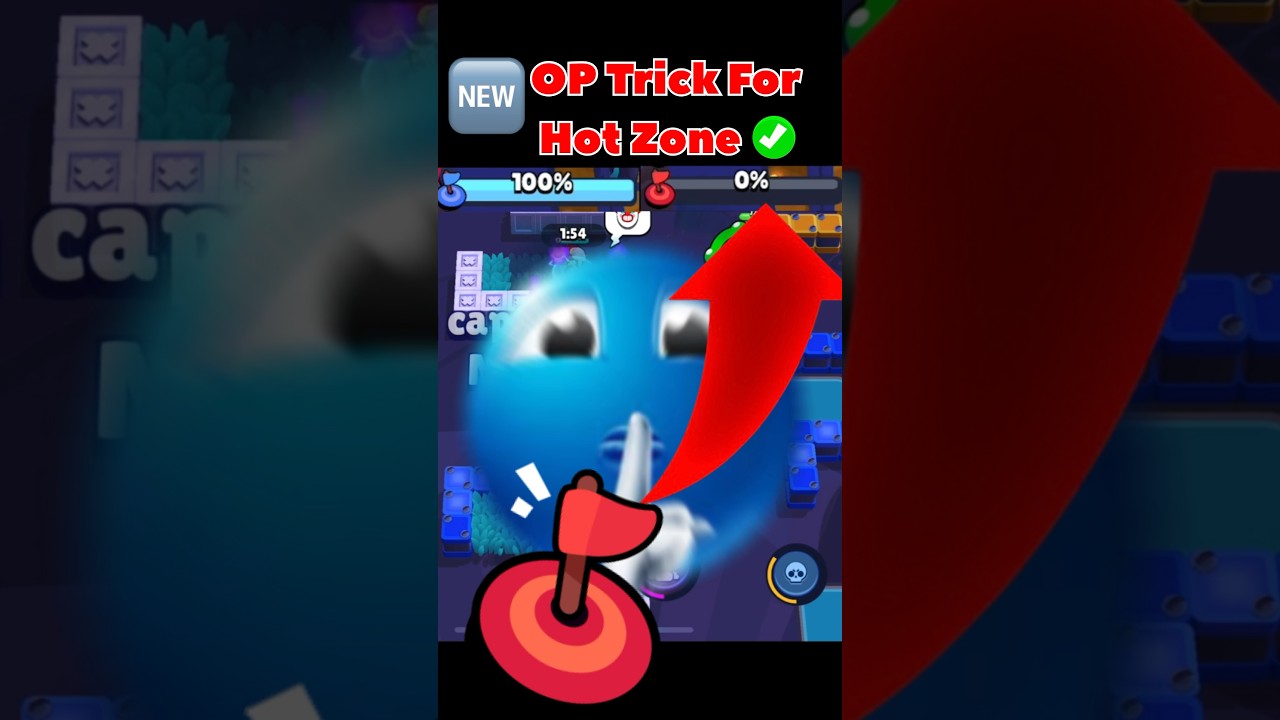 New OP Trick For Hot Zone 🤩🤩 in Brawl Stars #brawlstars #shorts