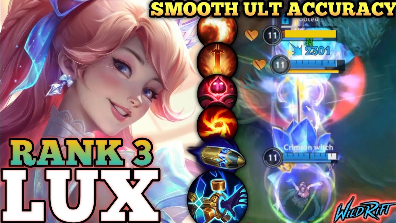 LUX BRUTAL ONE ULT COMBO EXECUTION! OP META BUILD - TOP 3 GLOBAL LUX BY Crimson witch - WILD RIFT
