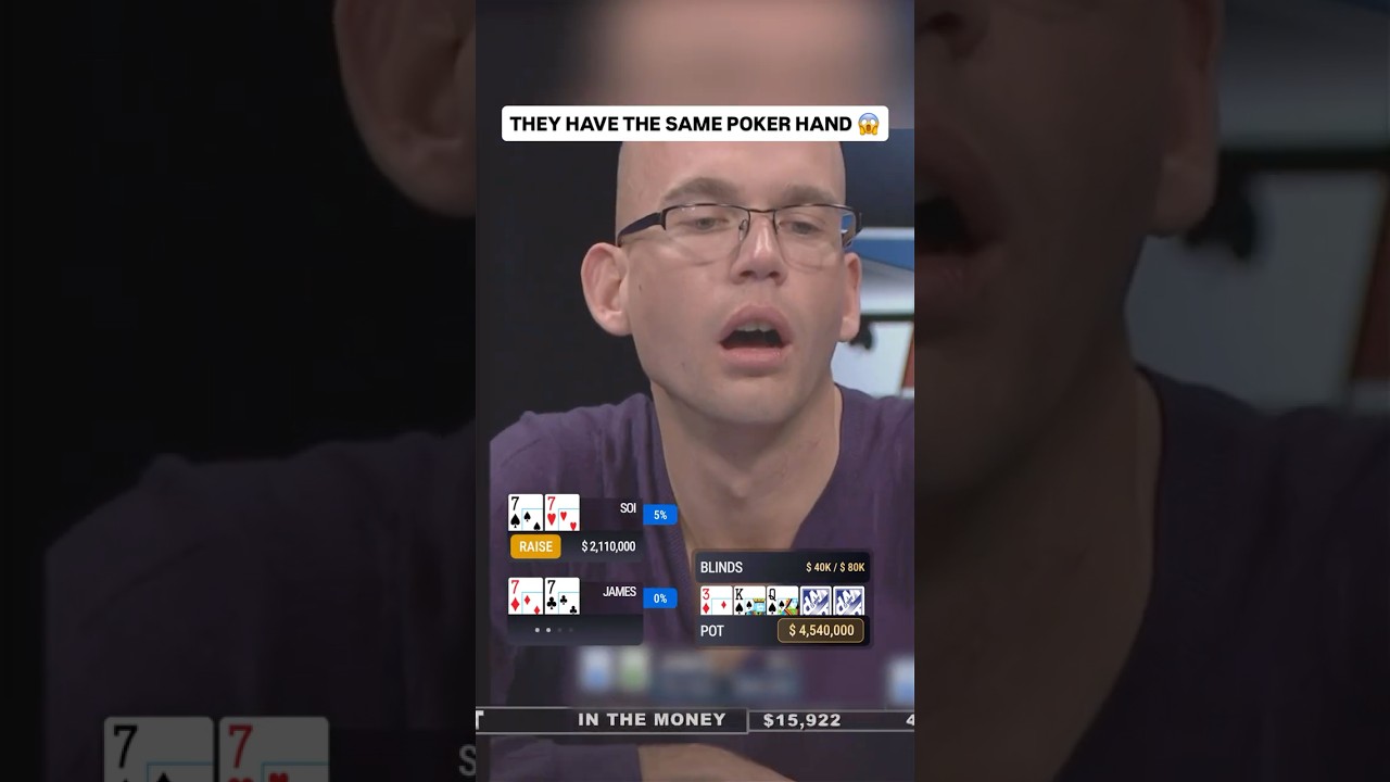 Mereka memiliki kartu poker yang SAMA dan tidak ada yang akan fold 🫨 #poker #casino #pokerhands