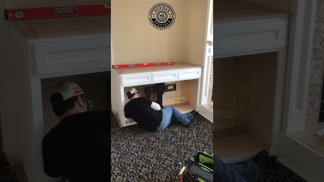 The best cabinet install trick I was taught #cabinets #diy #woodworking