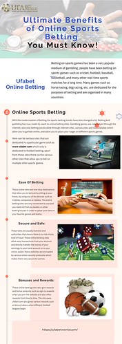 Ultimate Benefits of Online Sports Betting - You Must Know!